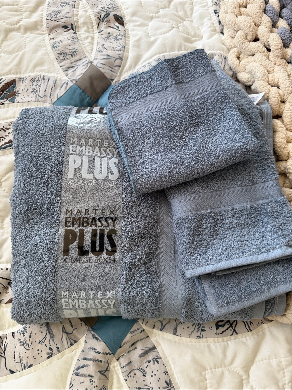 Martex Embassy Plus Blue Bath Towel Set - Soft Absorbent Cotton